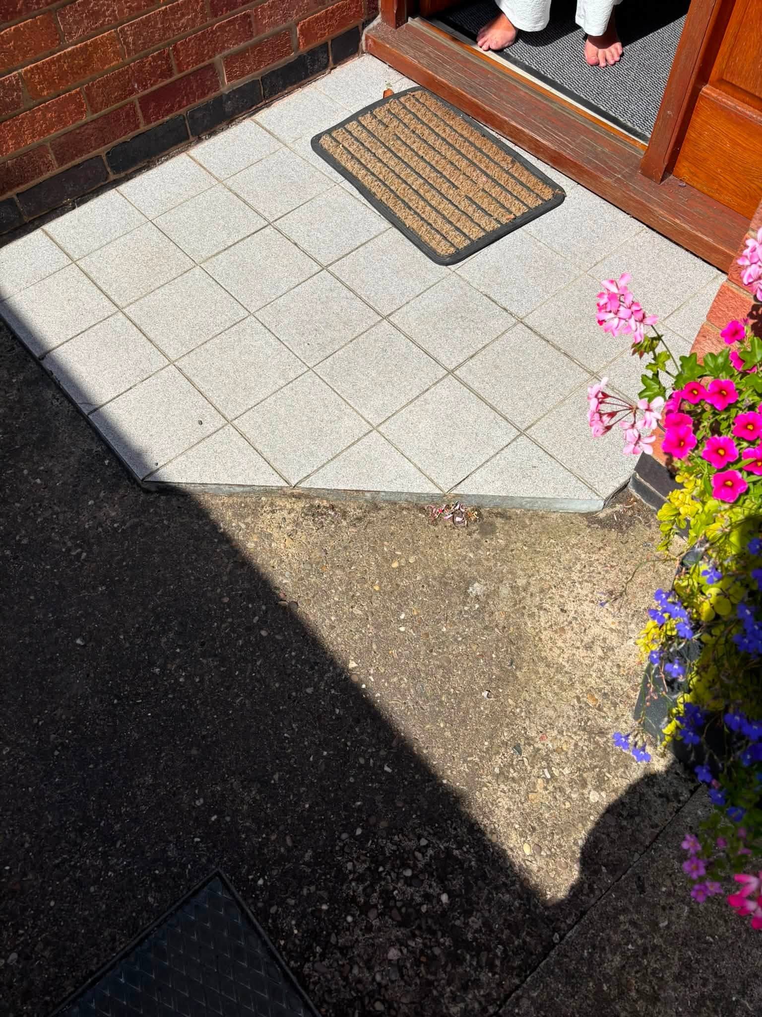 Before: old tiled step